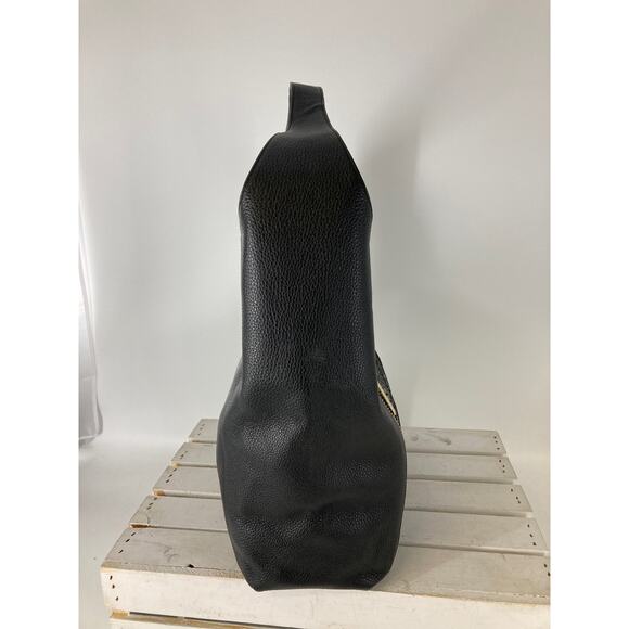 MICHAEL KORS, LARGE BLACK LEATHER ANIMAL PRINT SHOULDER BAG - Picture 2 of 12